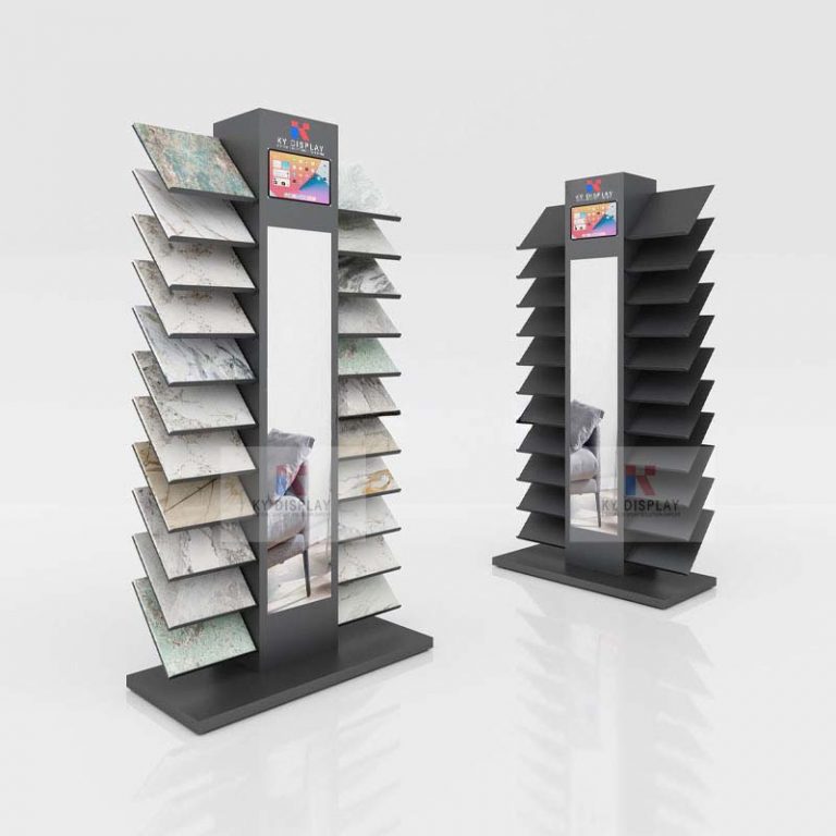 tile stone sample retail display rack double