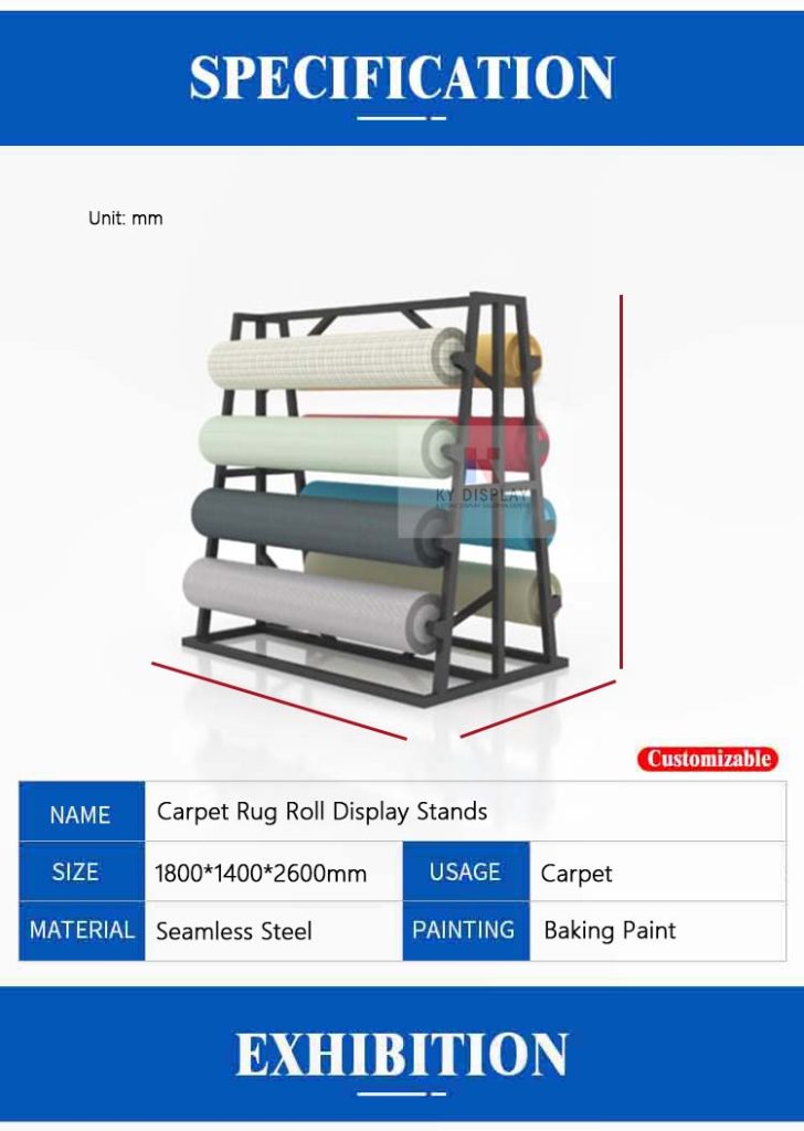 Carpet Rug Roll Display Stands Decription