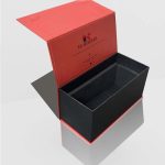 Luxury Red Stone Sample Box with Black Interior Open state