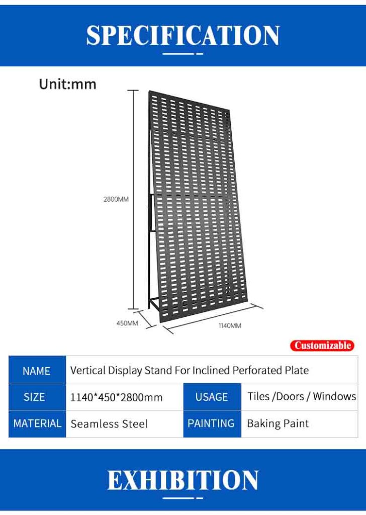 Vertical Wall Panel Punching counter display stand description