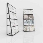 Wall panel board ceramic tile stone stand display double with white tile