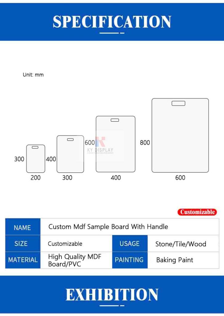 Custom Mdf Display Boards With Handle For Stone Tile Wood Marble Granite_size_vertical