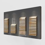 Hanging wall metal display rack for wooden flooring_left