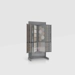 Ceramic Tile Display Rack with 20+20 Panels_silver_KYdisplay