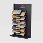 Custom Hardwood and Tile Display Rack with Powder-Coated Shelves_tile_KYdisplay