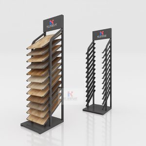 Custom Slanted Floor Display Rack for Wood Tile Stone Samples_cover_KYdisplay