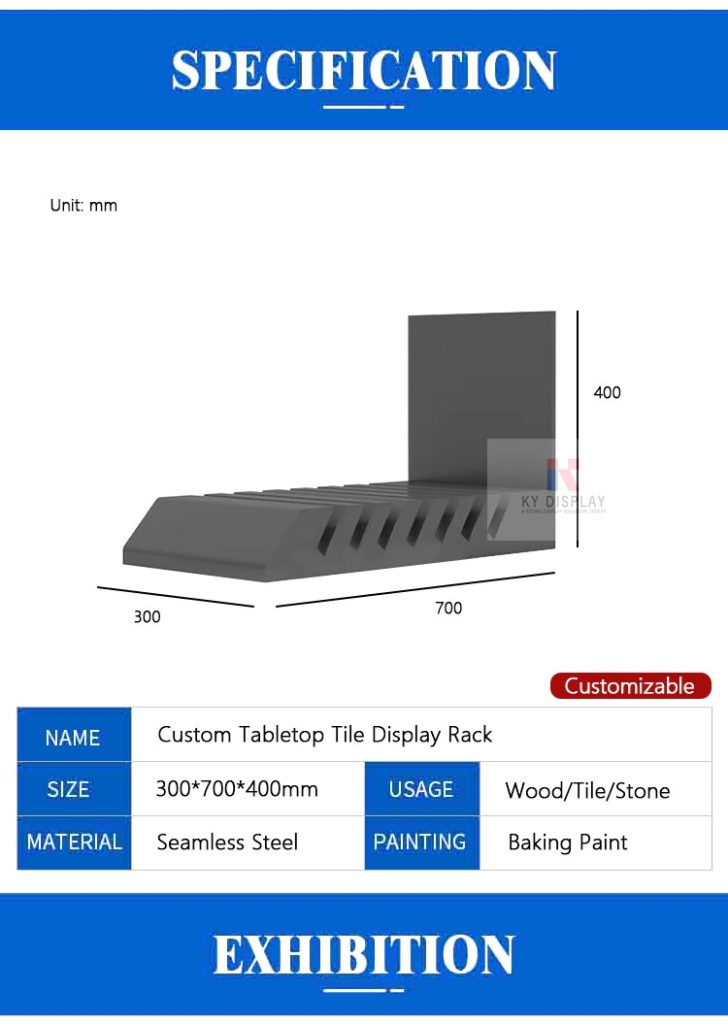 Custom Tabletop Tile Display Rack_description_KYdisplay