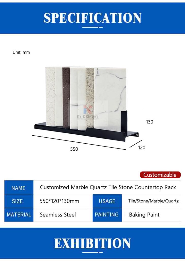 Customized Marble Quartz Tile Stone Countertop Rack_Decription_KYdisplay