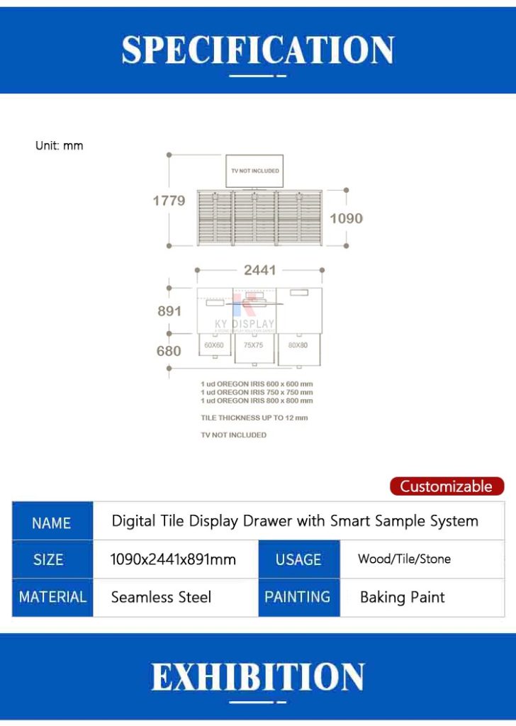 Digital Tile Display Drawer with Smart Sample System_Decription_KYdisplay