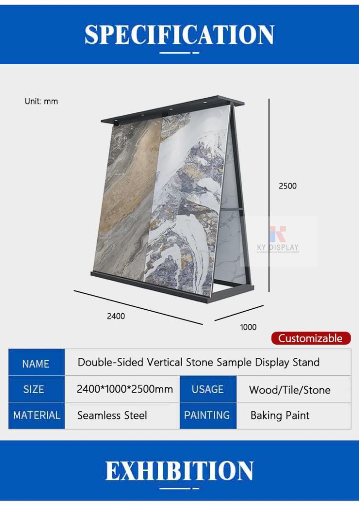 Double-Sided Vertical Stone Display Stand_Decription_KYdisplay