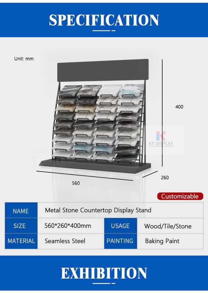 Metal Stone Countertop Display Stand_Decription_KYdisplay