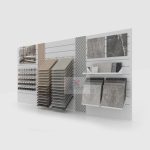 Modular Tile Display Wall for Showrooms_white_left_KYdisplay