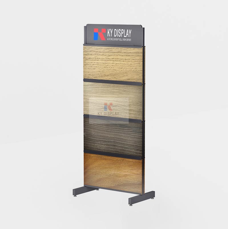 Sample Wood Laminate Display Racks Wood Laminate Plank Shelf System Showroom Displays_description