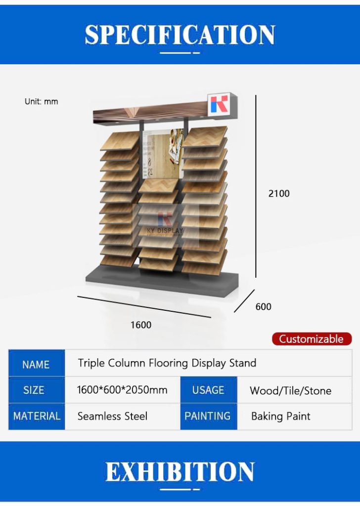 Triple Column Laminate Flooring Display Stand
_Decription_KYdisplay