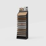 12-Slot Freestanding Wood Flooring Display Rack with Promotional Header_left_KYdisplay