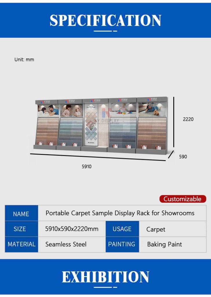 Portable Carpet Display Stand for Showrooms_Decription_KYdisplay